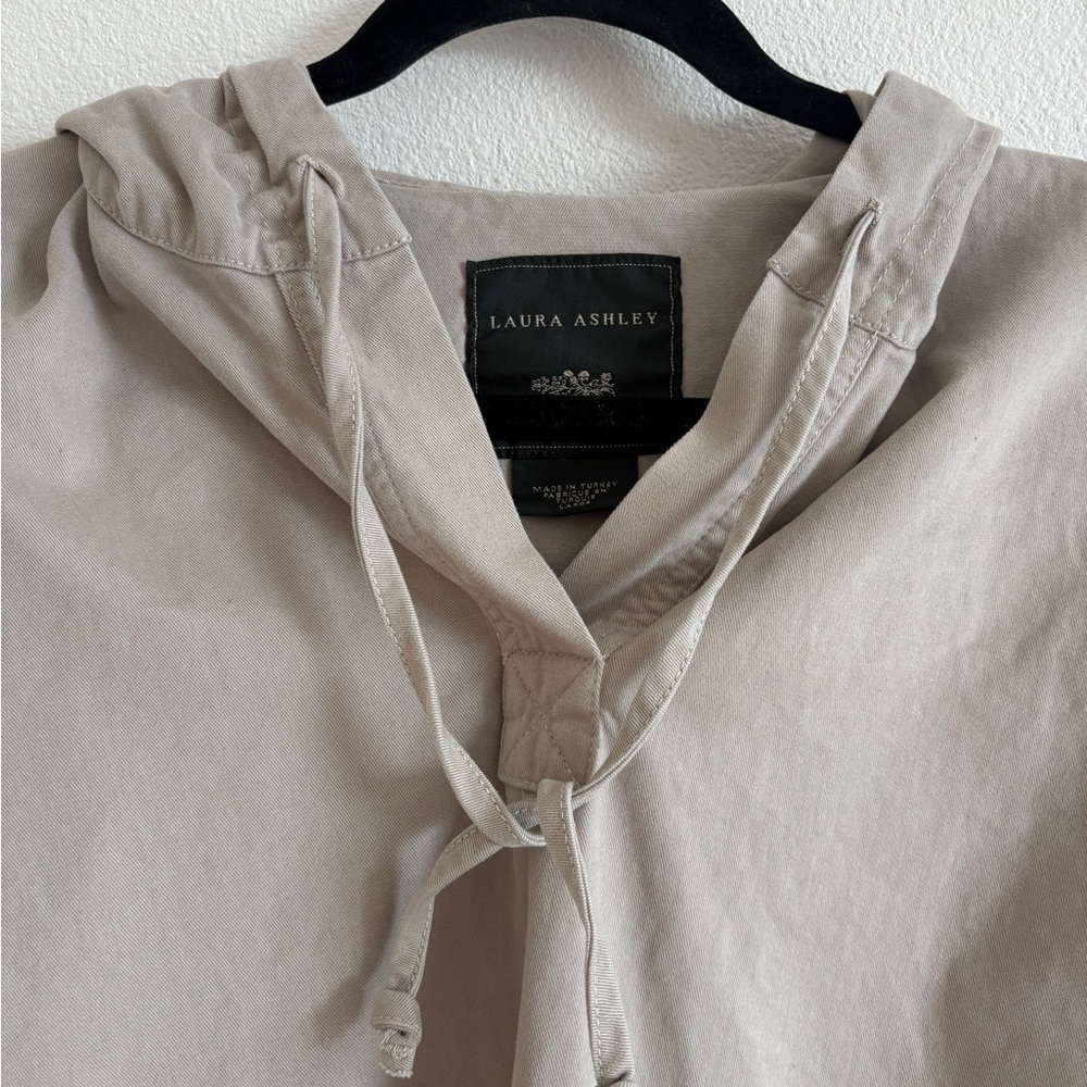 Vintage Laura Ashley Taupe Heavy cotton canvas hoodie